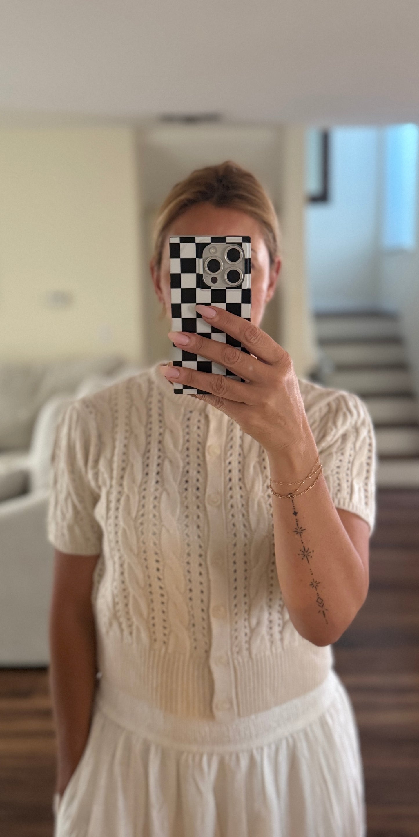 creme cableknit cardigan