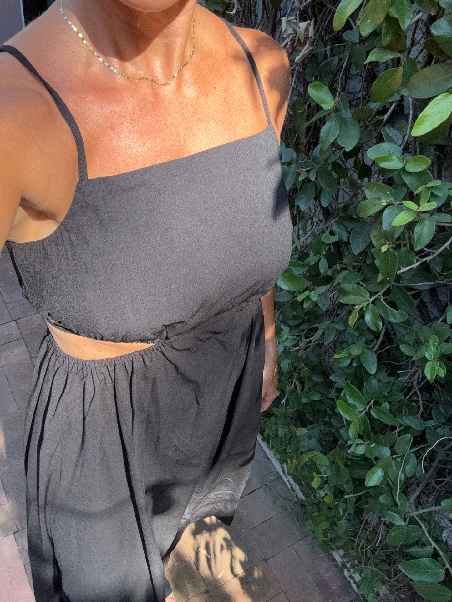 black cutout hollow out waist adjustable strap maxi women's sundress socalsive black cutout hollow out waist adjustable strap maxi women's sundress socalsive