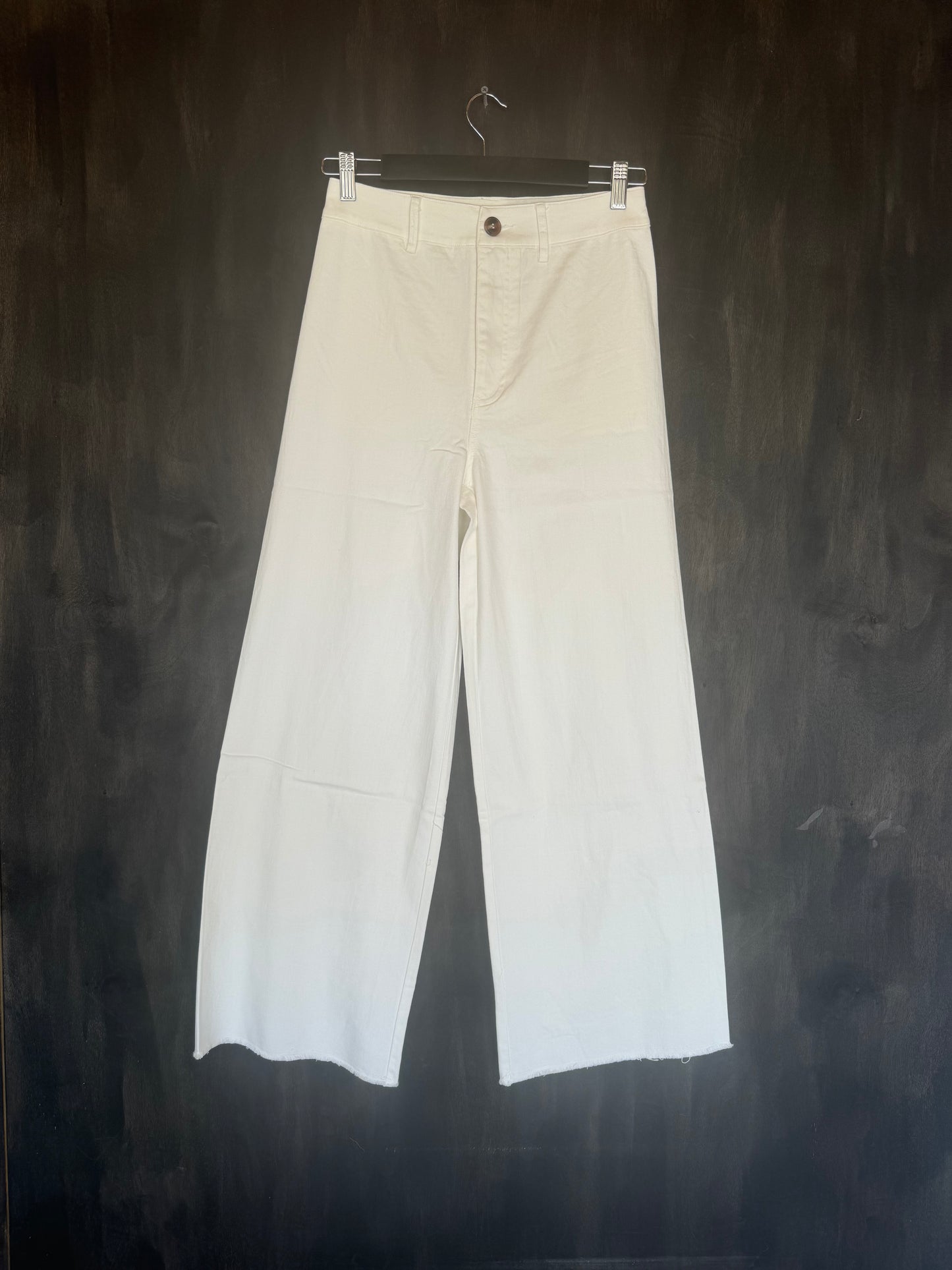 white straight leg pant