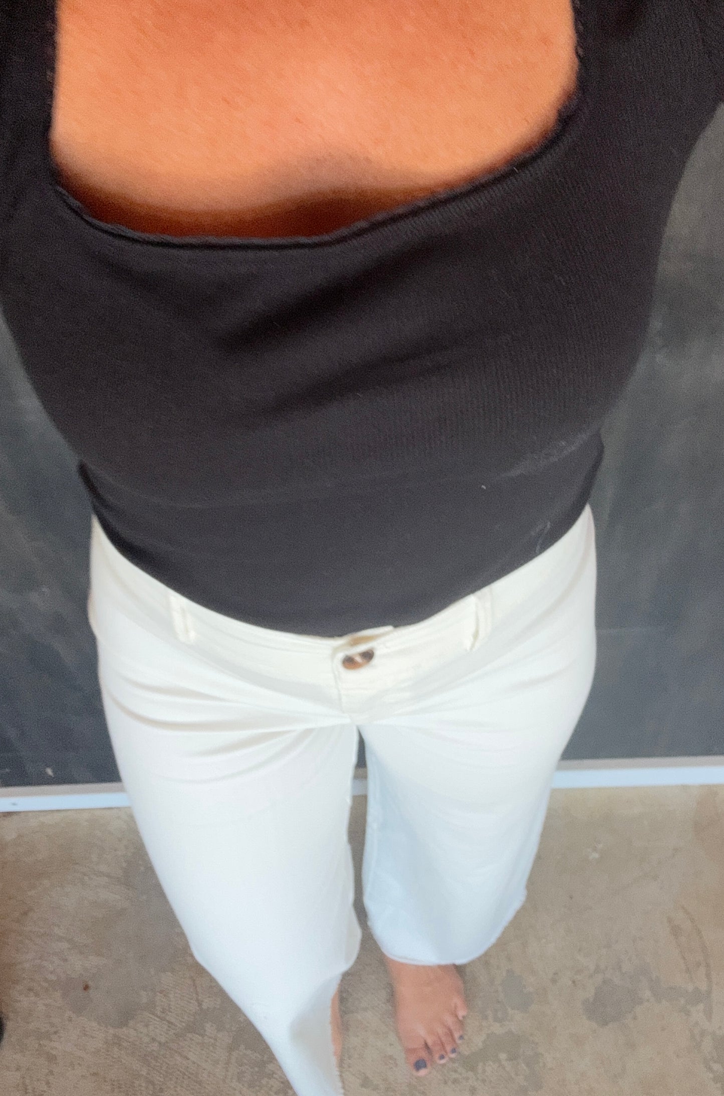 white straight leg pant