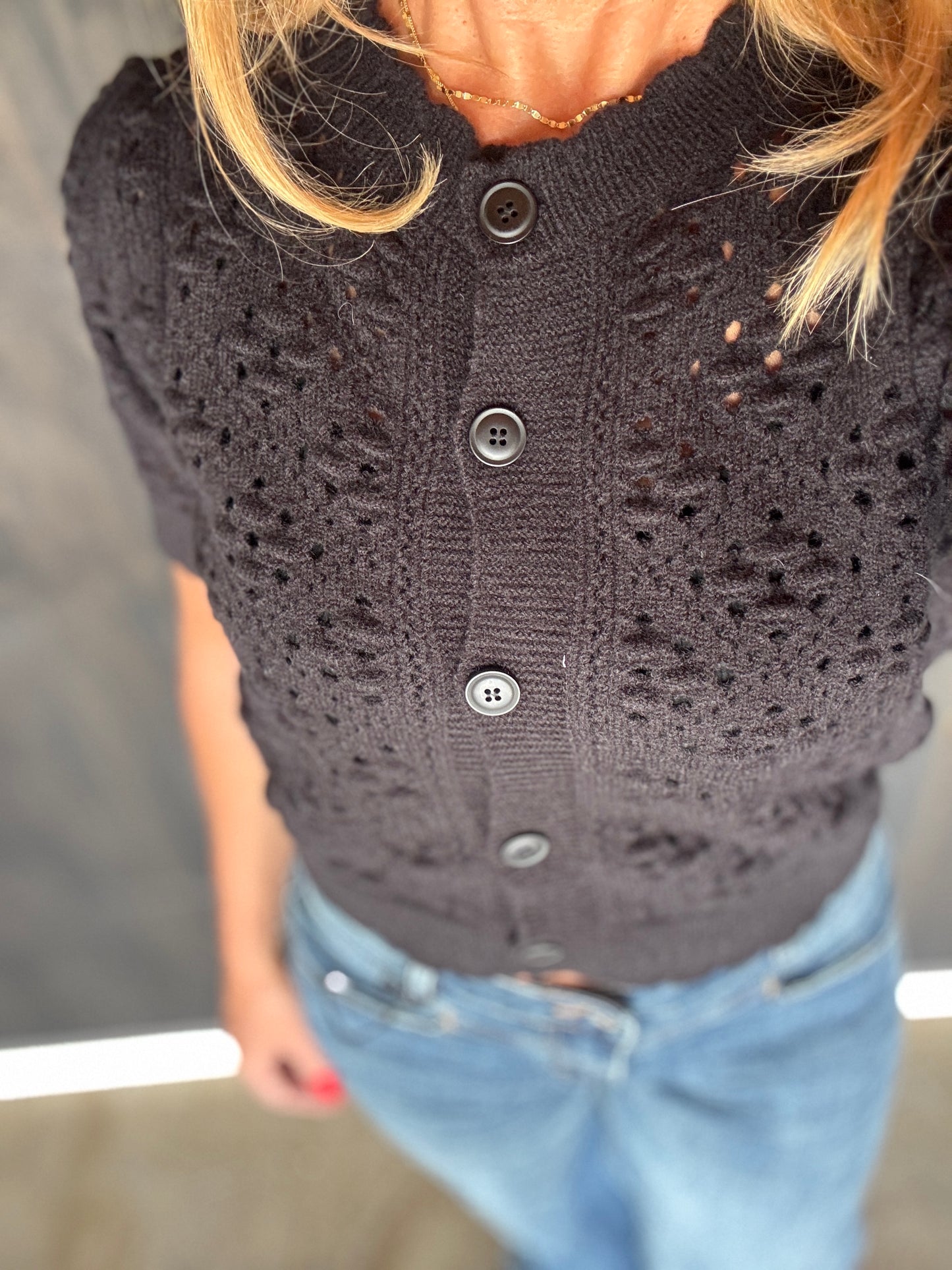 Pointelle Cardi