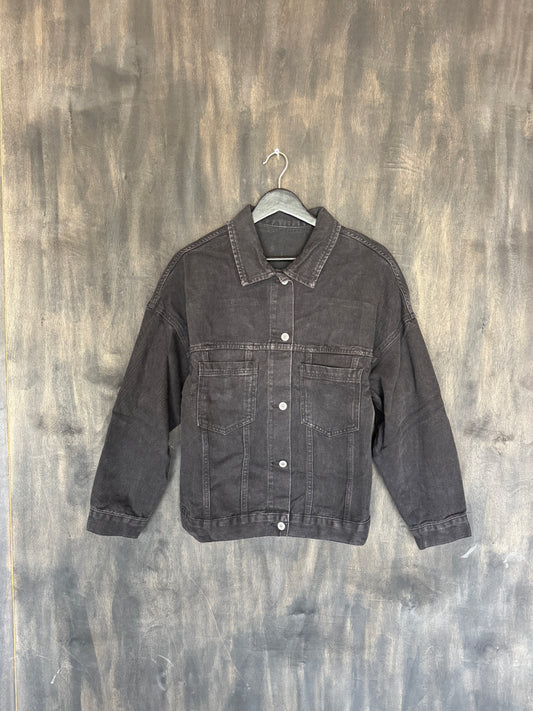 oversized black denim jacket